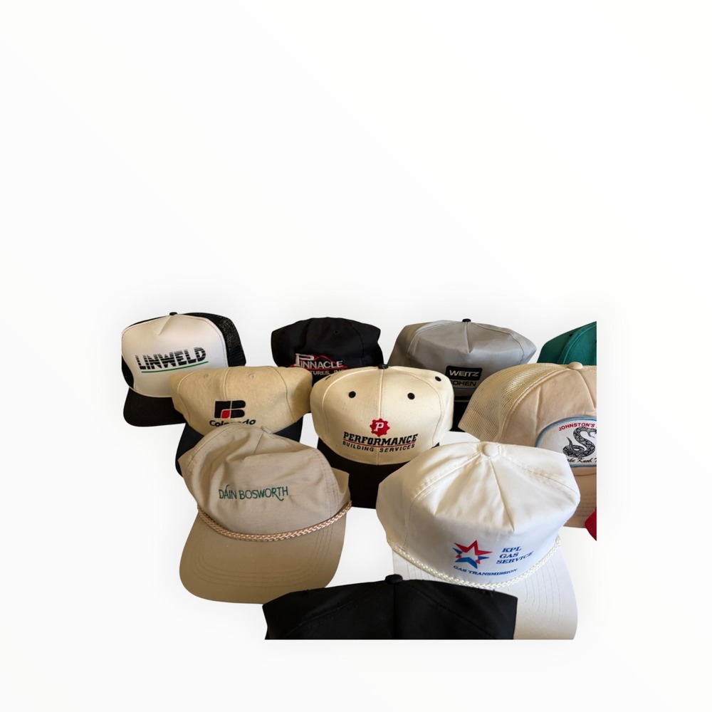 Vintage Trucker Hat Lot 13 Men OSFM Multicolor Snapback Corporate Industrial - Picture 11 of 12